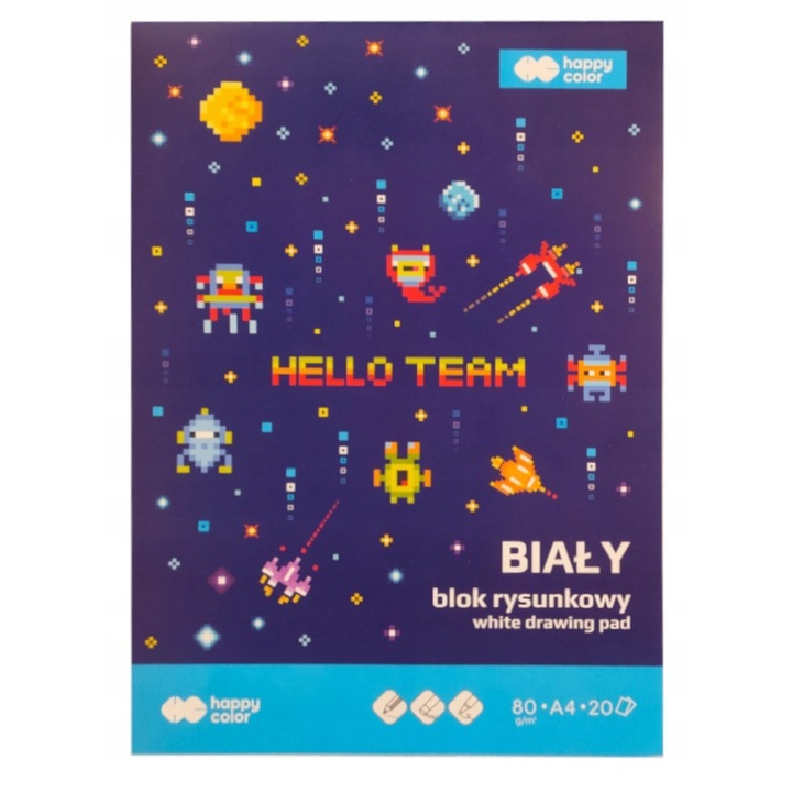 Bloc Desen A4 Alb 20 File 80g Happy Color Pixi Plan