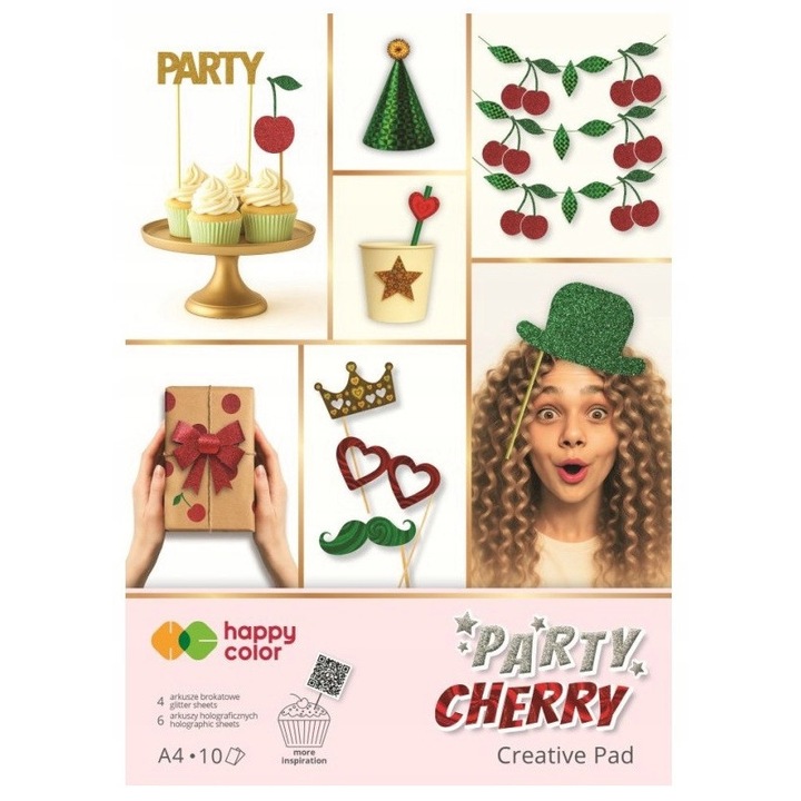 Bloc Creativ A4 Happy Color: Holografic + Glitter, 10 coli