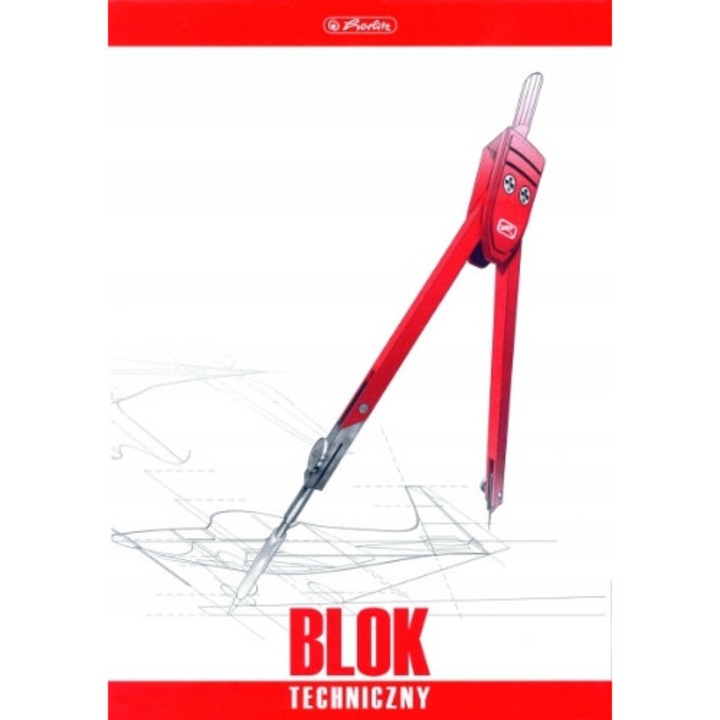 Bloc Tehnic A3 Herlitz, 10 coli, alb