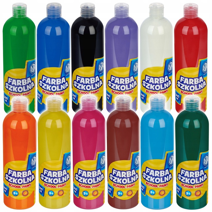 Astra 12 x 500ml tempera festék készlet, intenzív színek gyerekeknek