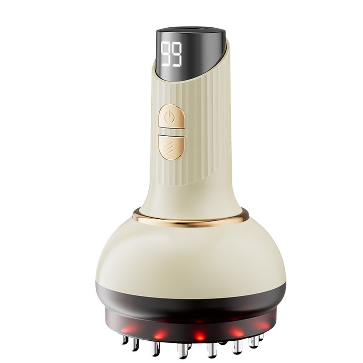 Masajer pentru drenaj limfatic, 21 capete de masaj, incarcabil wireless, display LCD, 1200mAh, portabil, pentru intregul corp