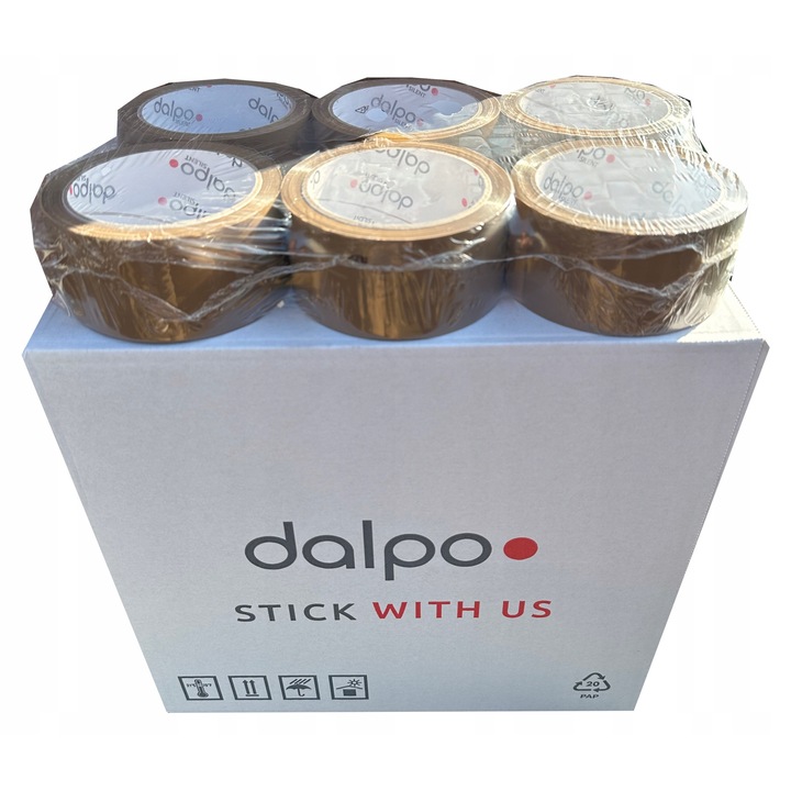 Banda de ambalare maro, silentioasa, acrilica, 48mm x 60m (36 buc.)