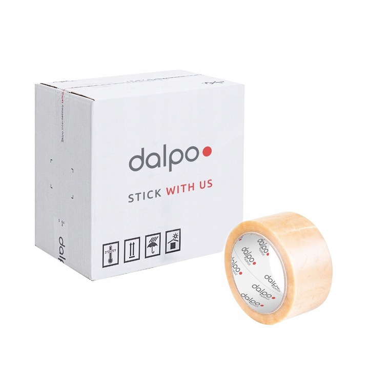 Banda adeziva Dalpo, transparenta, 48mm x 54m, set 36 bucati