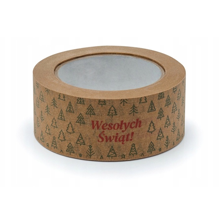 Banda Adeziva Craciun "Sarbatori Fericite" 48mm/50m