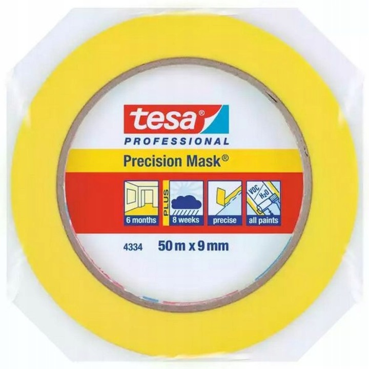 Tesa Precision 4334 maszkoló szalag, 9mm x 50m, precíz élekhez