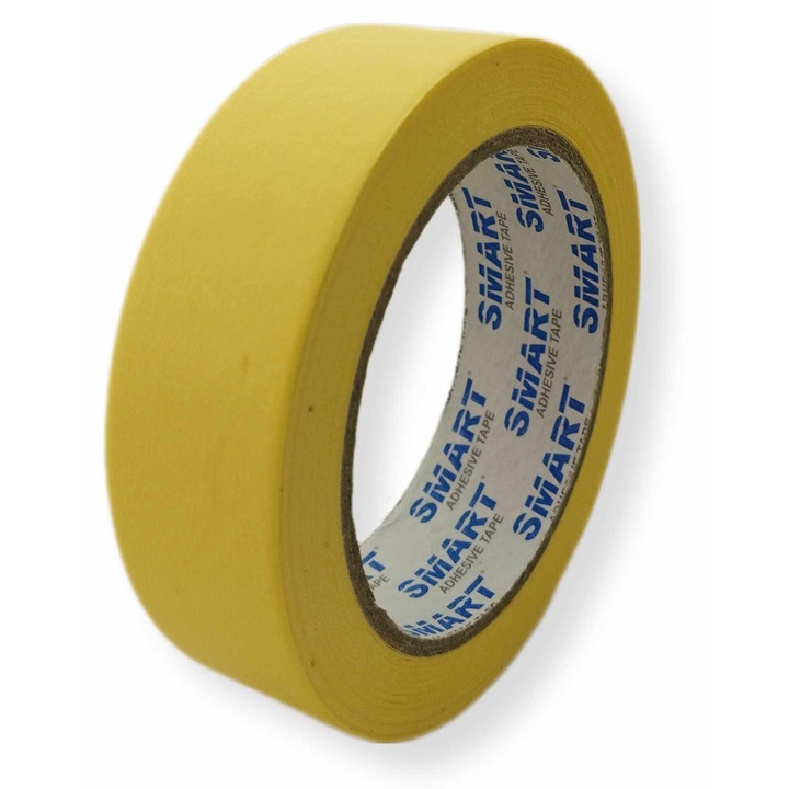 Banda de Mascare SMART Galbena 30mm x 45m - Adeziv Puternic, Hartie Creponata