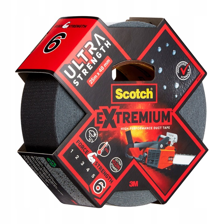 Banda Reparatoare Scotch Extremium Neagra Rezistenta 25m x 48mm