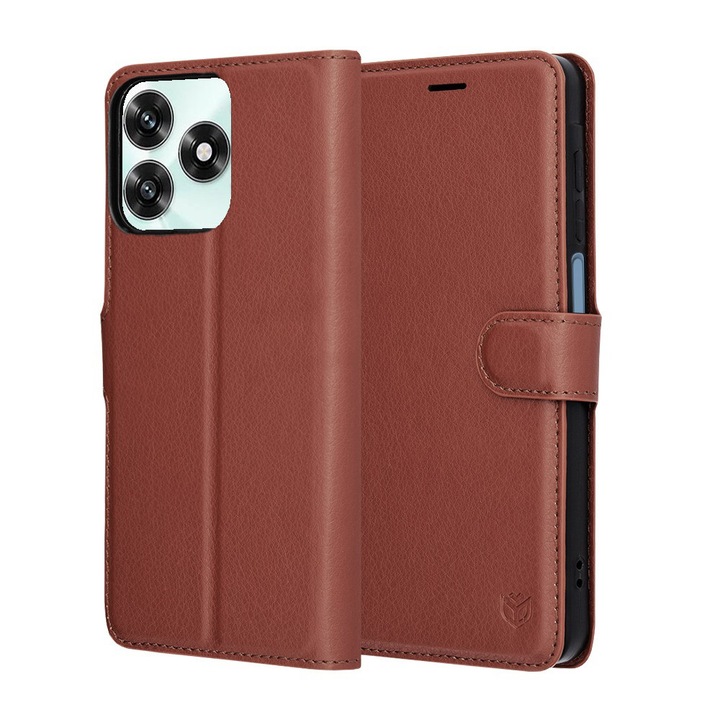 Husa pentru Honor X5c Plus Tip Carte, Leather Folio, Functie de Stand, Calitate Premium, Antisoc, Protectie Sporita, Maro