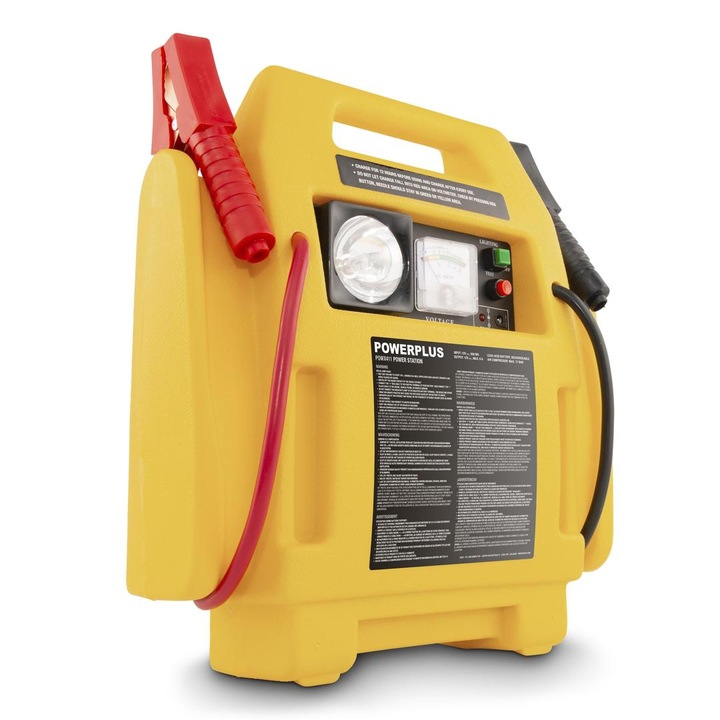 Robot de startare auto cu compresor Powerplus 4 in 1, POWX411, 12 V, 7000mAh, 17 bar, portabil