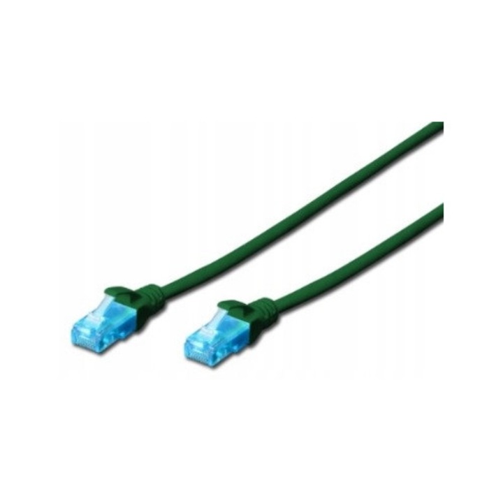 Cablu Retea LAN Ethernet RJ45 0.25m CAT 5e Verde U/UTP