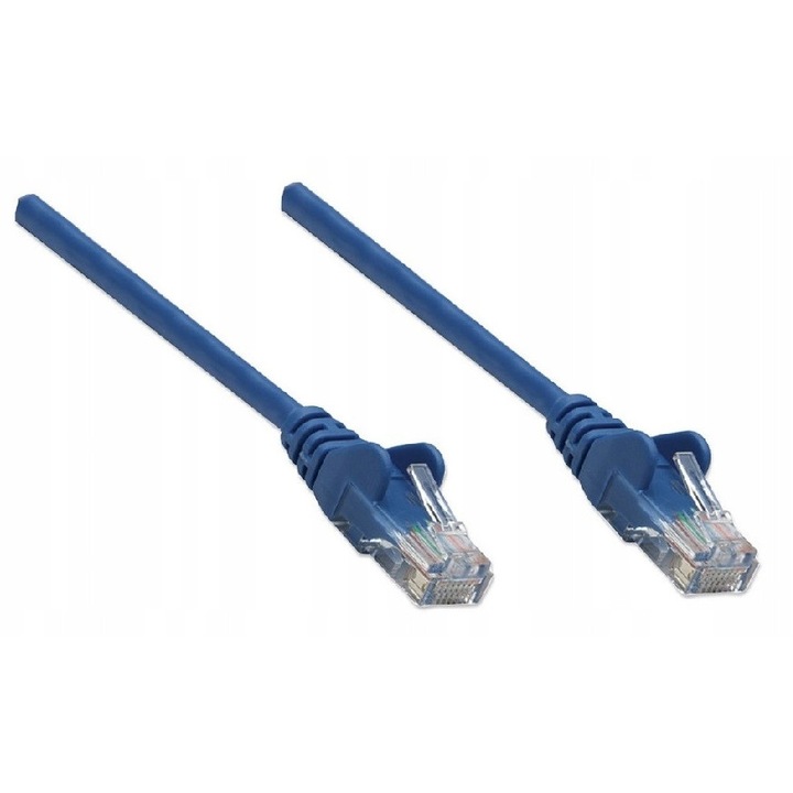 Cablu Patchcord RJ45 Cat 5e UTP 100% Cupru 1m Albastru