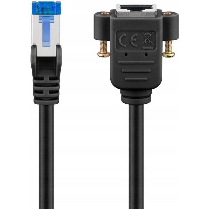Пач кабел RJ45 CAT 6A S/FTP, Черен, 1м