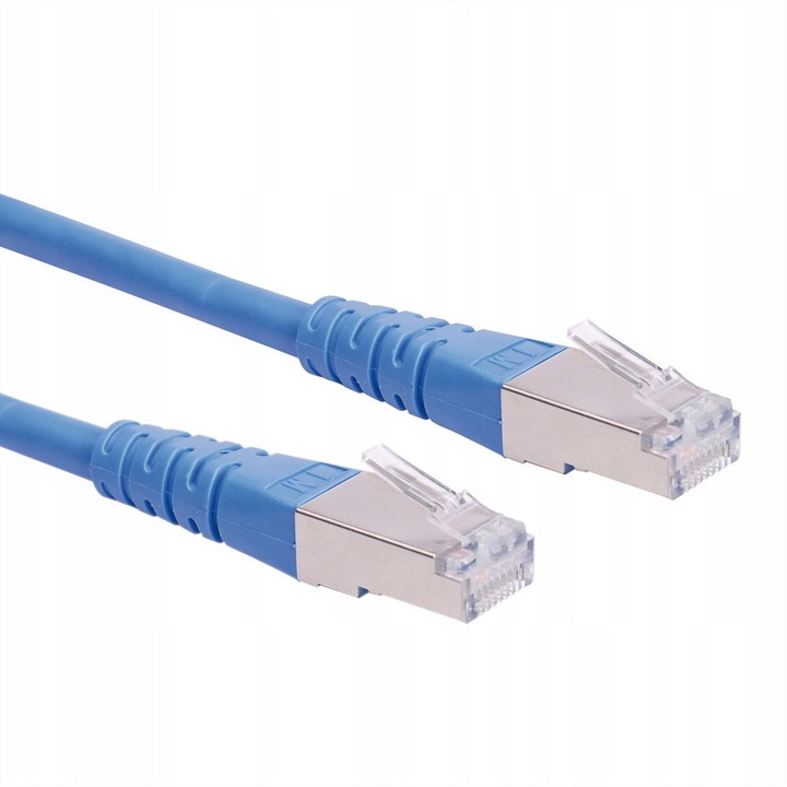 Cablu retea S/FTP Cat.6 Clasa E Albastru 1.5m, dublu ecranat, conectori RJ-45