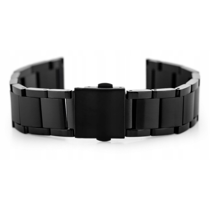 Bratara ceas Pacific Model 9 solid, black, 18mm, PVD otel