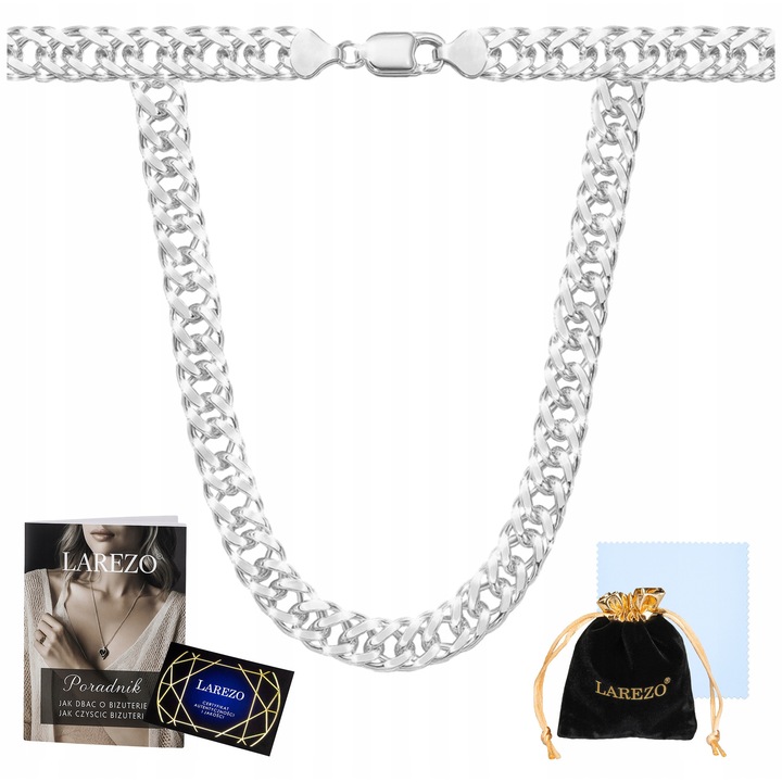 Lant Argint 925 Barbati Rombo Dublu 60cm, 3mm Latime, Inchidere Carabina