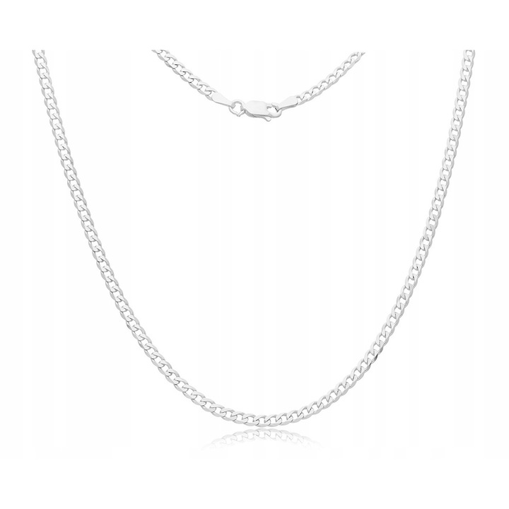 Мъжки синджир, Tessoria, сребро, 45 см, 3.2 мм ширина, 1.1 мм дебелина, сребрист