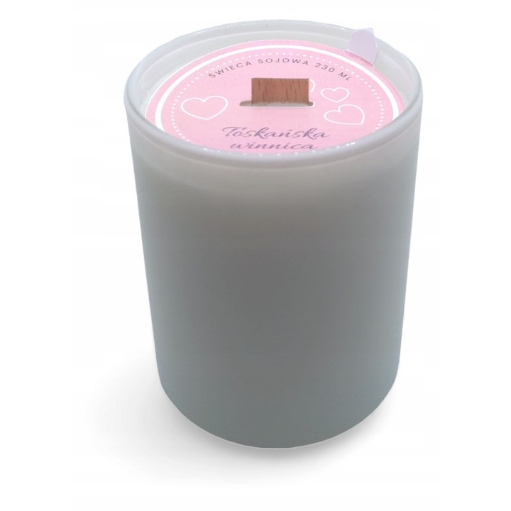 Lumanare Soia Manuala Alba Mata 230ml - Podgorie Toscana