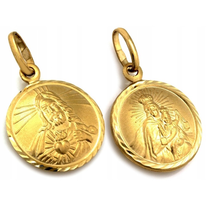 Medalion Aur 585 LOVRIN Scapular Dublu 2.80g Unisex 25x21.5mm