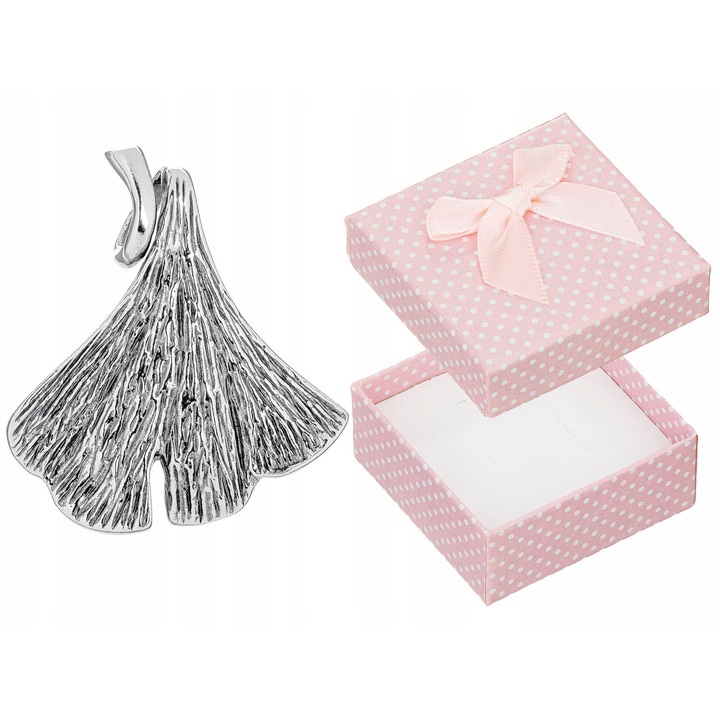 Pandantiv Argint 925 Ginkgo Biloba Oxidat, 36x31mm, cu lantisor pentru dama