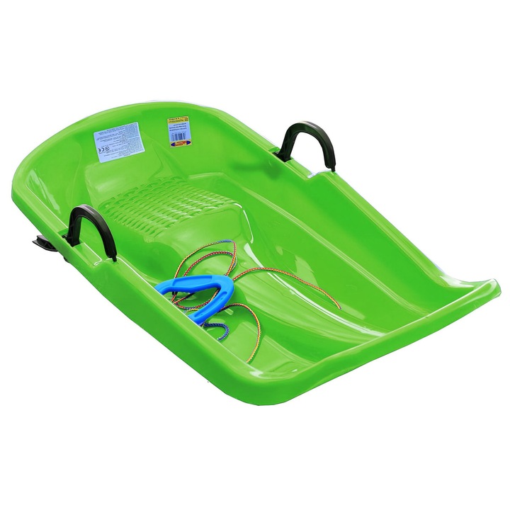 Sanie Andy, 82x40x17cm, Sistem franare, Maner, Plastic, Verde