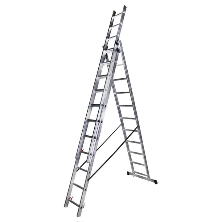 Scara aluminiu, adaptabila, 3 x 11 trepte