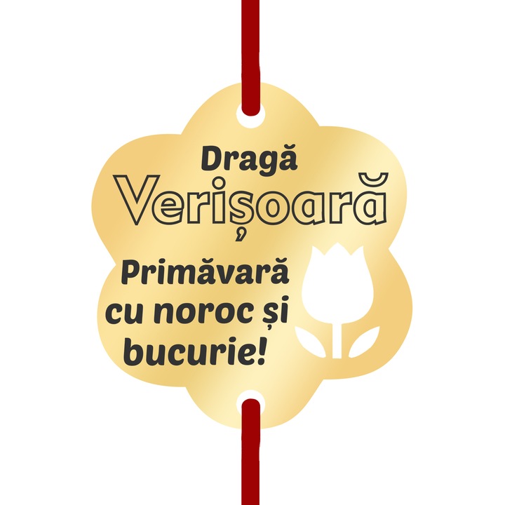 Martisor Bratara Inox Placat Aur 18K Floare Lalea Draga Verisoara