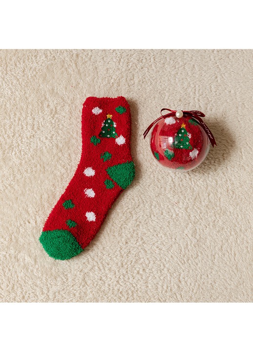 Чорапи за жени, коралова поларена, 1 комплект, многоцветен, универсален размер