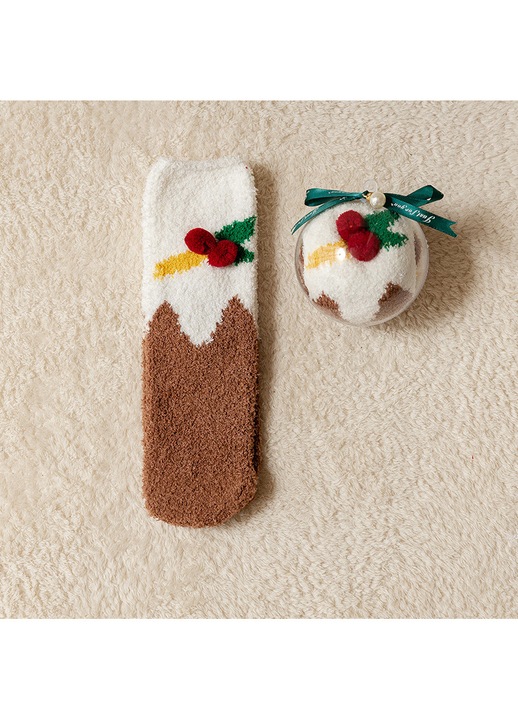 Празнични чорапи, коралов полар, комплект с 1 чифт, мултиколор, размер One Size INTL