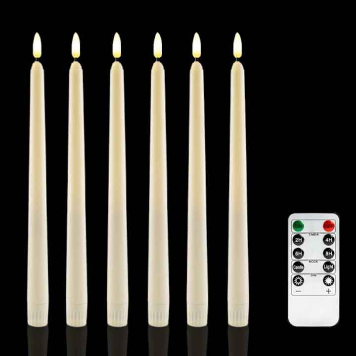 LED gyertya távirányítóval és időzítővel, golyó alakú, meleg fehér fény, 6 elemmel működik