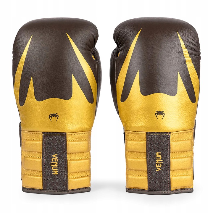 Manusi Box Venum Reverso 16 oz, Piele Naturala, Maro/Auriu