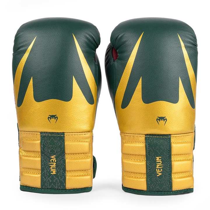 Manusi Box Venum Reverso Verde/Auriu 16 oz - Piele Naturala