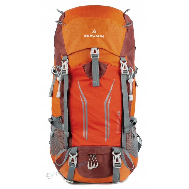 Rucsac Trekking Bergson Tunnebo 35L Portocaliu, Respirabil