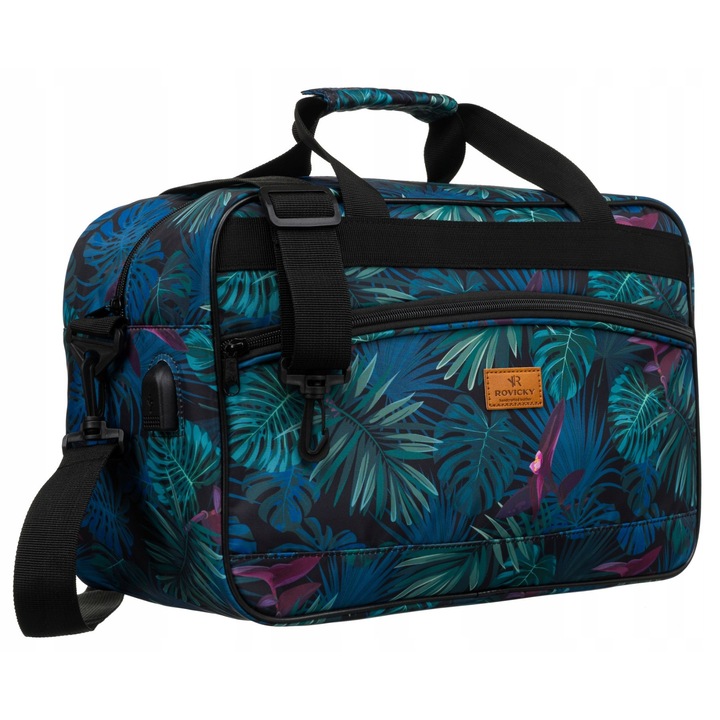 Geanta de calatorie cabina avion 40x20x25cm, USB, ROVICKY