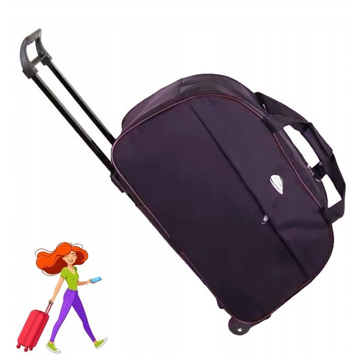 Geanta de calatorie premium mov cu roti, mica, 38L