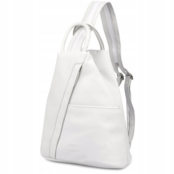 Női bőr hátizsák, fehér, Beltimore, elegáns, olasz, kicsi