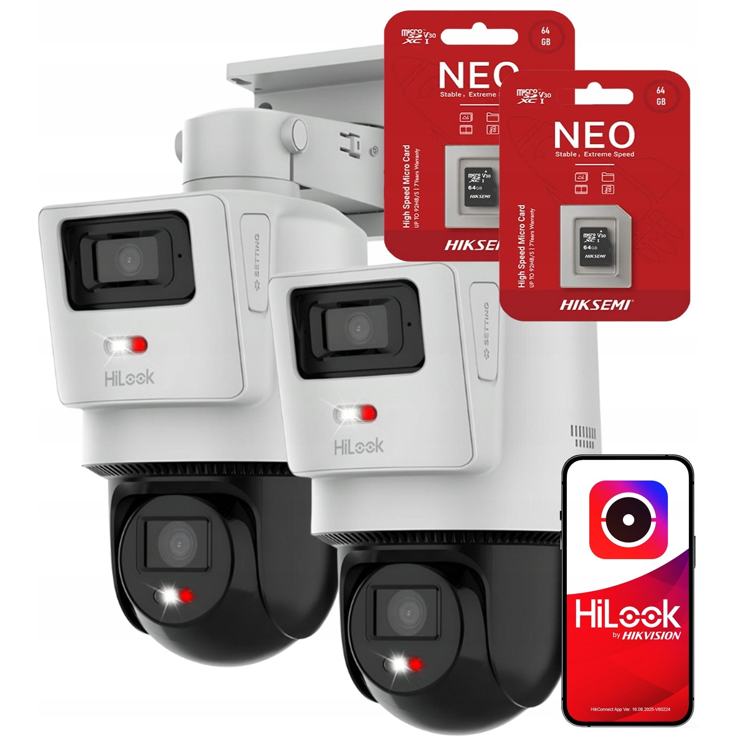 Set 2 camere de supraveghere HiLook TandemVu PTZ-D4, 4MP, Smart