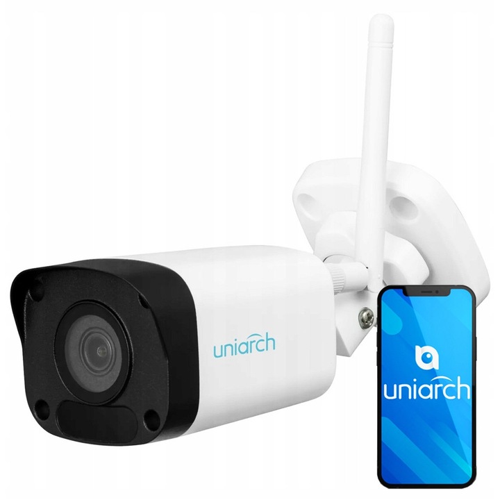 Външна камера за наблюдение Uniview, 4MP 2K+, 4x увеличение, нощно виждане 30м, IP67