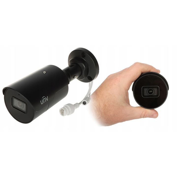 Cameră de supraveghere IP Uniview, 5 Mpx, lentilă 2.8 mm, IR 50m, alimentare PoE, neagră