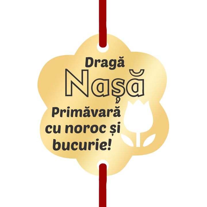 Martisor Bratara Inox Placat Aur 18K Floare Lalea Draga Nasa