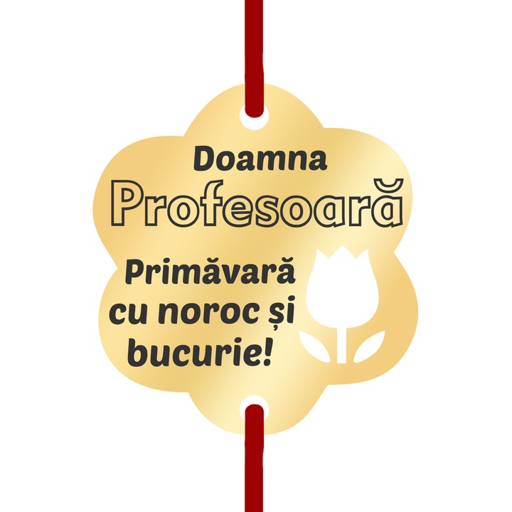 Martisor Bratara Inox Placat Aur 18K Floare Lalea Draga Profesoara