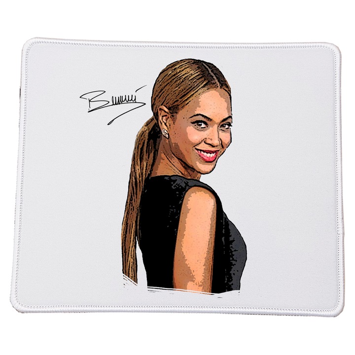 Mousepad rectangular 23x20cm, design Beyonce No.2, baza antiderapanta, material durabil