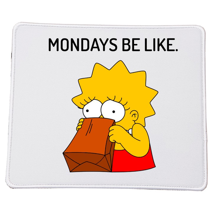 Mousepad The Simpsons, design "Mondays Be Like", 23x20 cm, material durabil