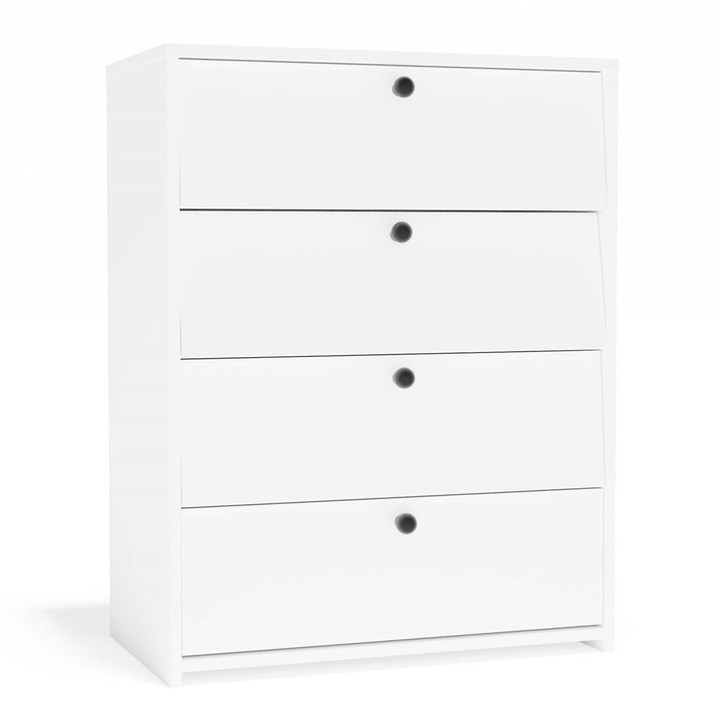Шкаф за обувки LOKA, бял, 4 врати, 66x38x85см