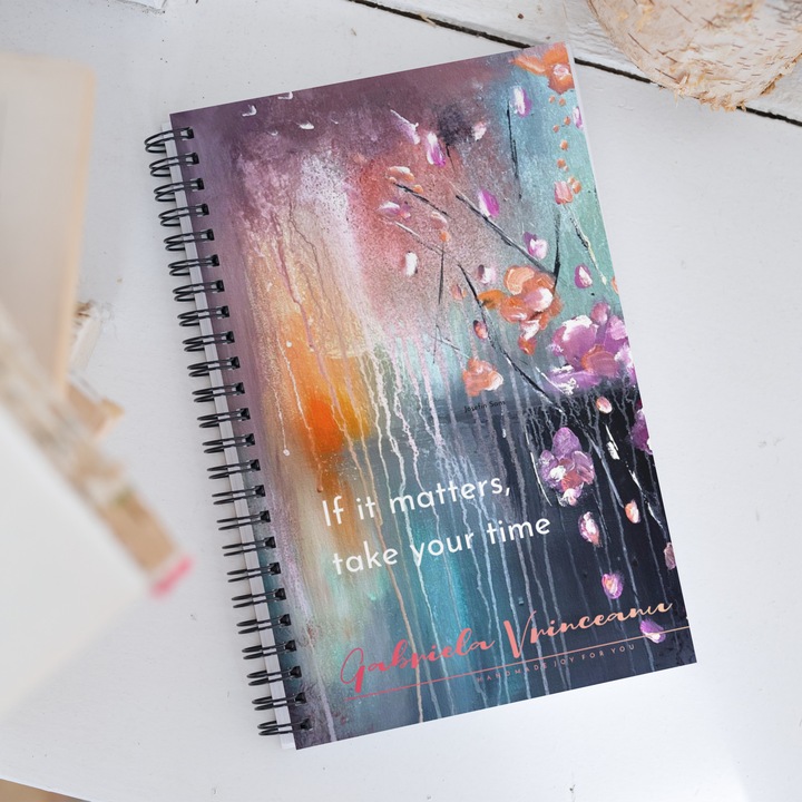 Agenda Jurnal Pictura Abstract Flori de Gheata, Gabriela Vrinceanu, limitata, A5, 90 file, multicolor