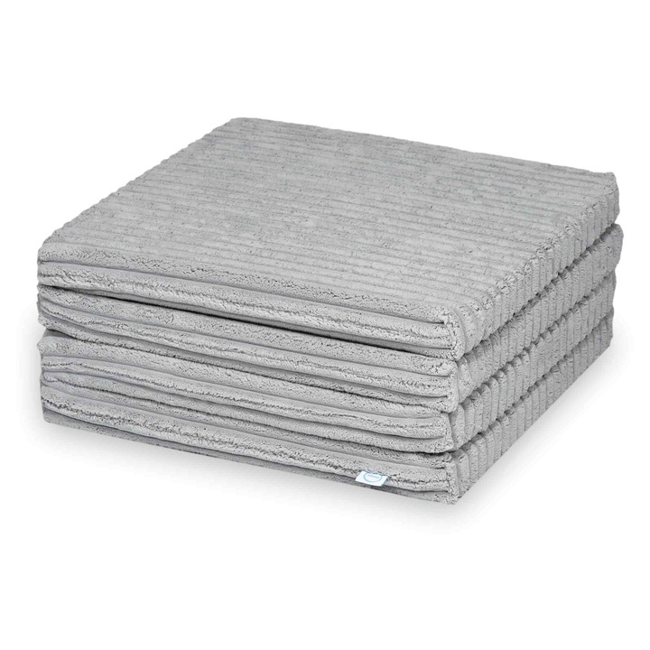 Квадратен килим за игра Mimii, 120x120 см, сив, от мека пяна