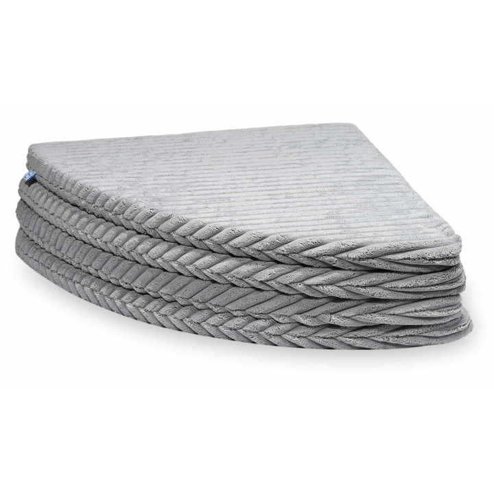 Covoras de joaca rotunda Mimii, 160cm, gri, din spuma moale, cu husa detasabila