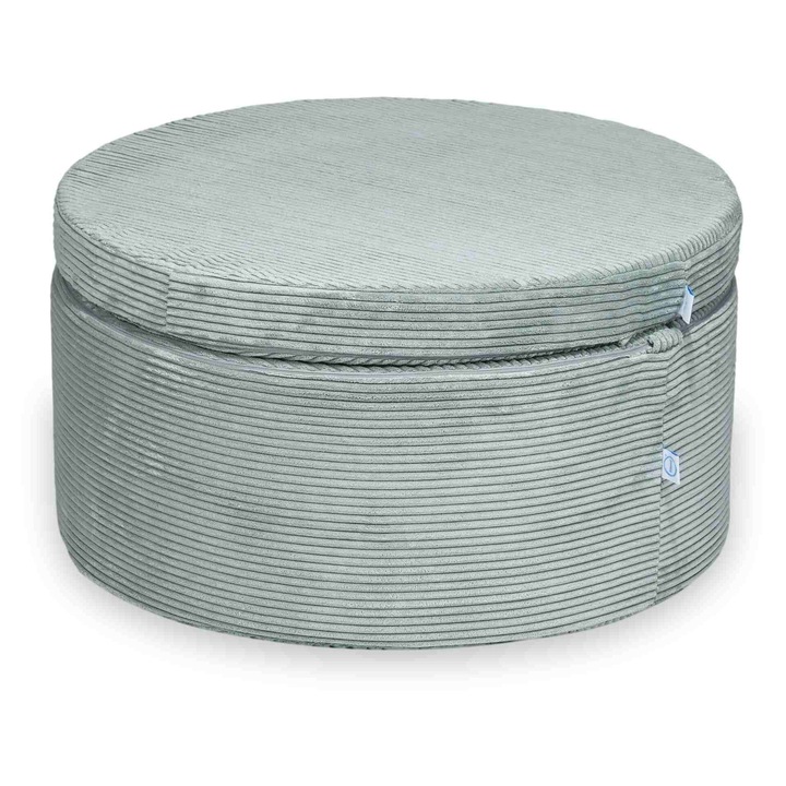 Taburet modulara pentru joaca, Mimii, strucs, 4 elemente, culoare menta deschisa, 83x43cm