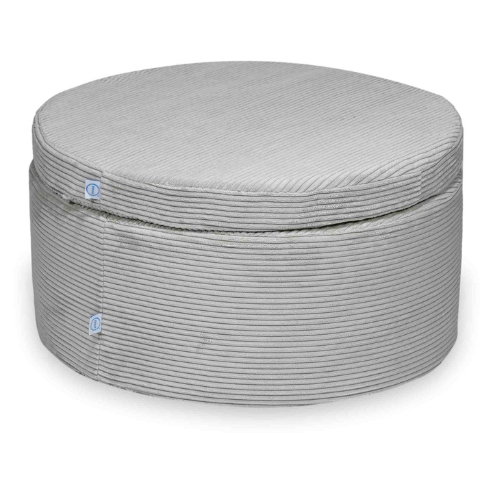 Taburet modulara pentru joaca, Mimii, strucs gri, set 4 elemente, dimensiuni 54x17cm, 83x9cm, 83x34cm