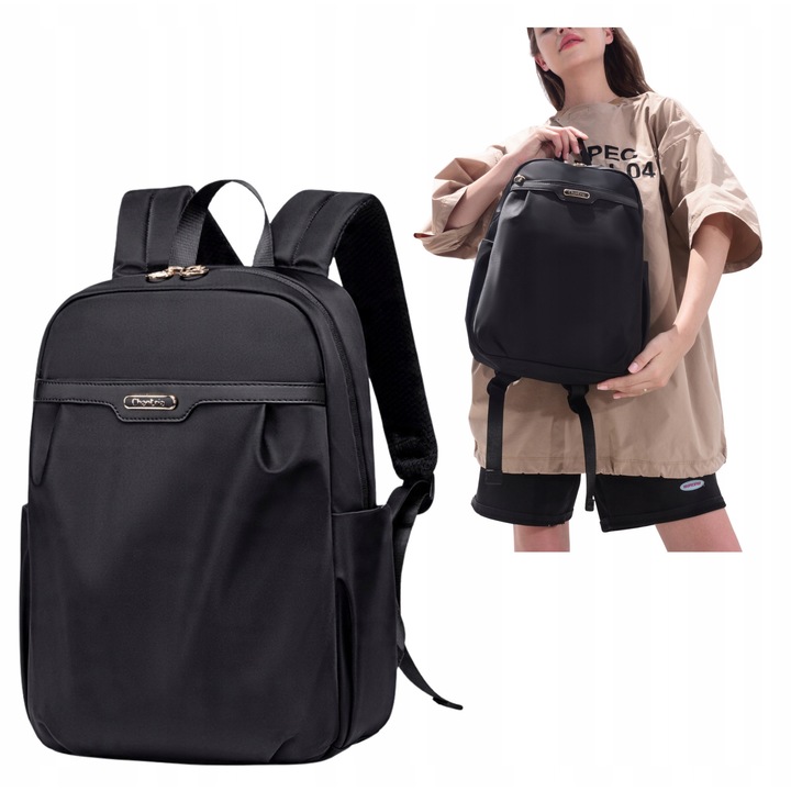 Fekete női városi hátizsák, vízálló, 9, 8 l, 13"-es laptophoz, elegáns és praktikus. CHANTARIA CB769black