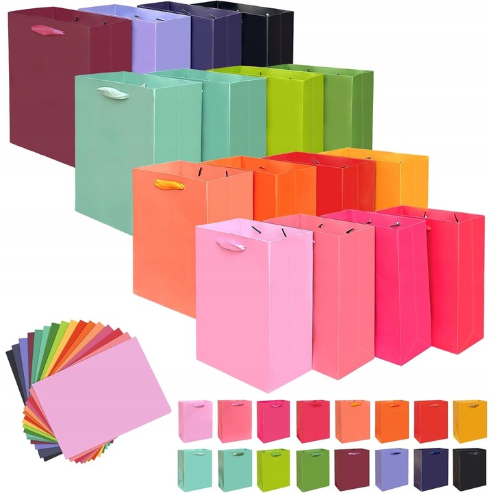 Set 16 Saci Cadou cu Hartie Matasoasa, Ambalaje Diverse Ocazii